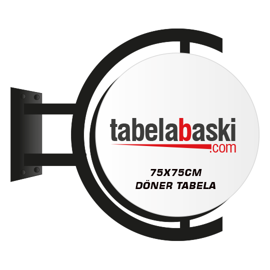 75x75cm Döner Yuvarlak Ayaklı Hazır Tabela - Hazır Tabelalar ürünü