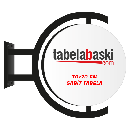 70x70cm Sabit Yuvarlak Ayaklı Hazır Tabela - Hazır Tabelalar ürünü